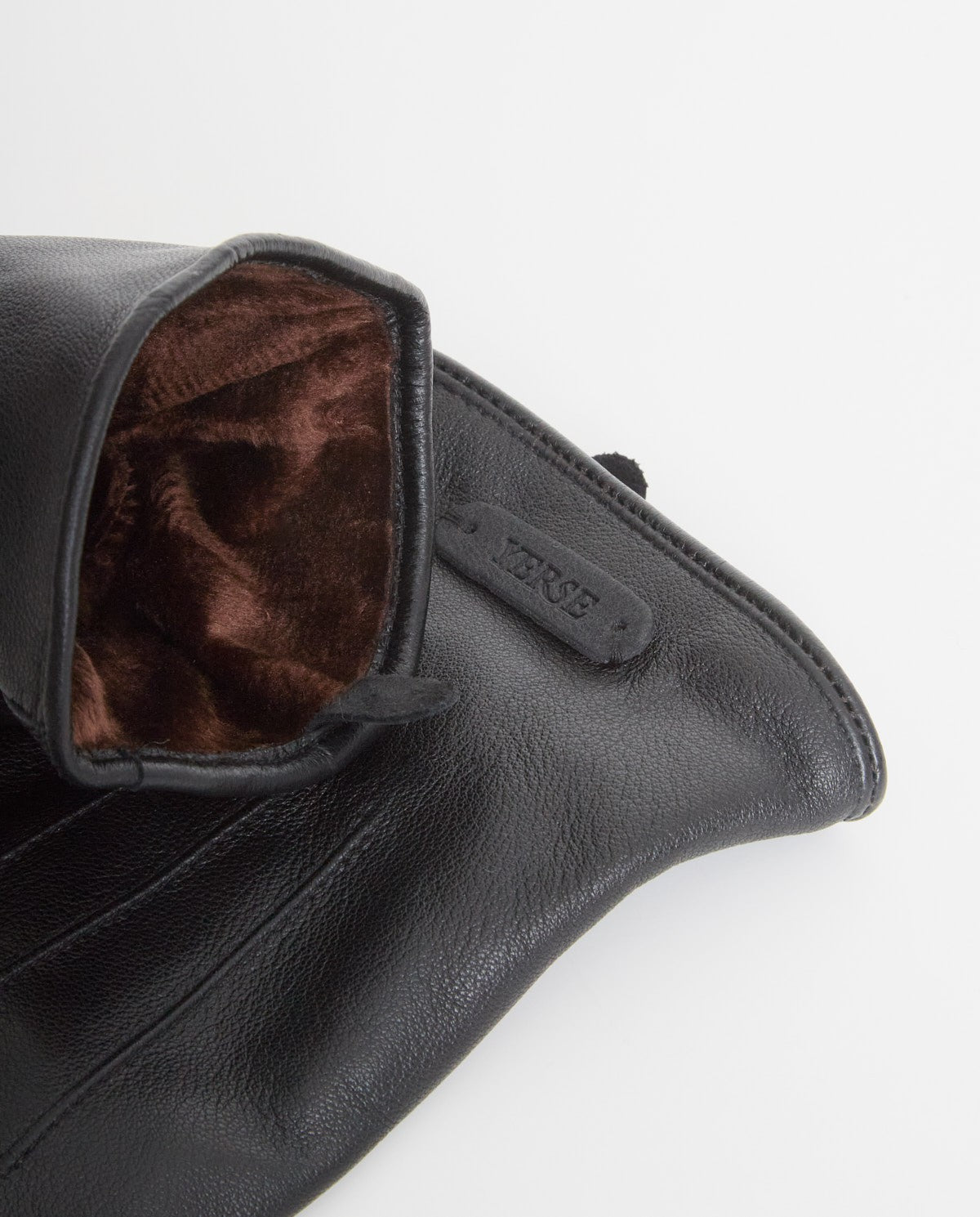 43976 - BLACK 100% LEATHER GLOVES