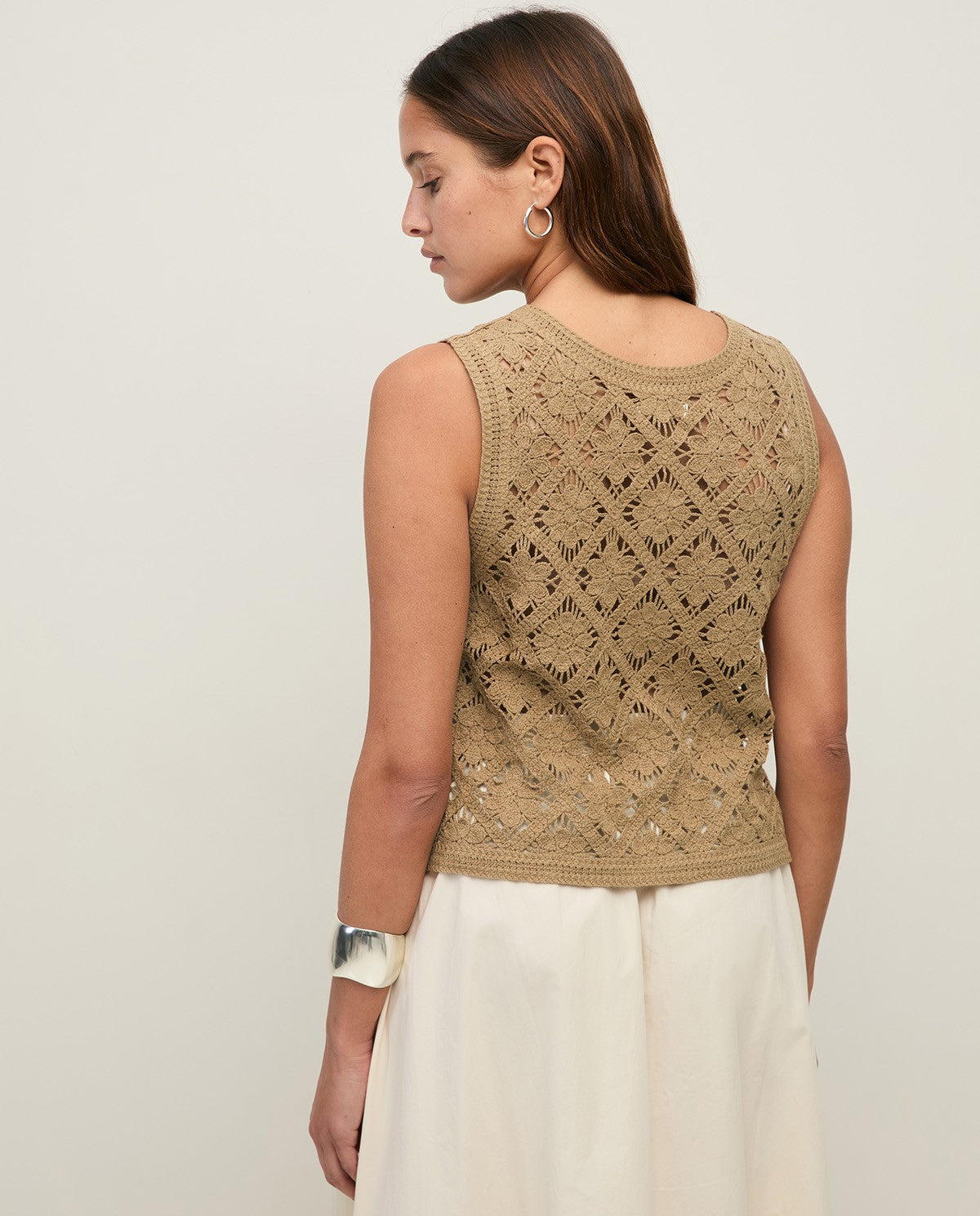 44549 - CROCHET-EFFECT KNIT VEST