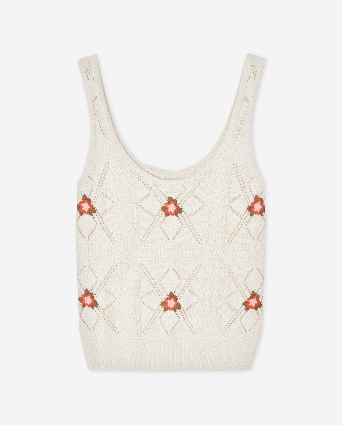 44551 - KNIT TOP WITH EMBROIDERED FLOWERS