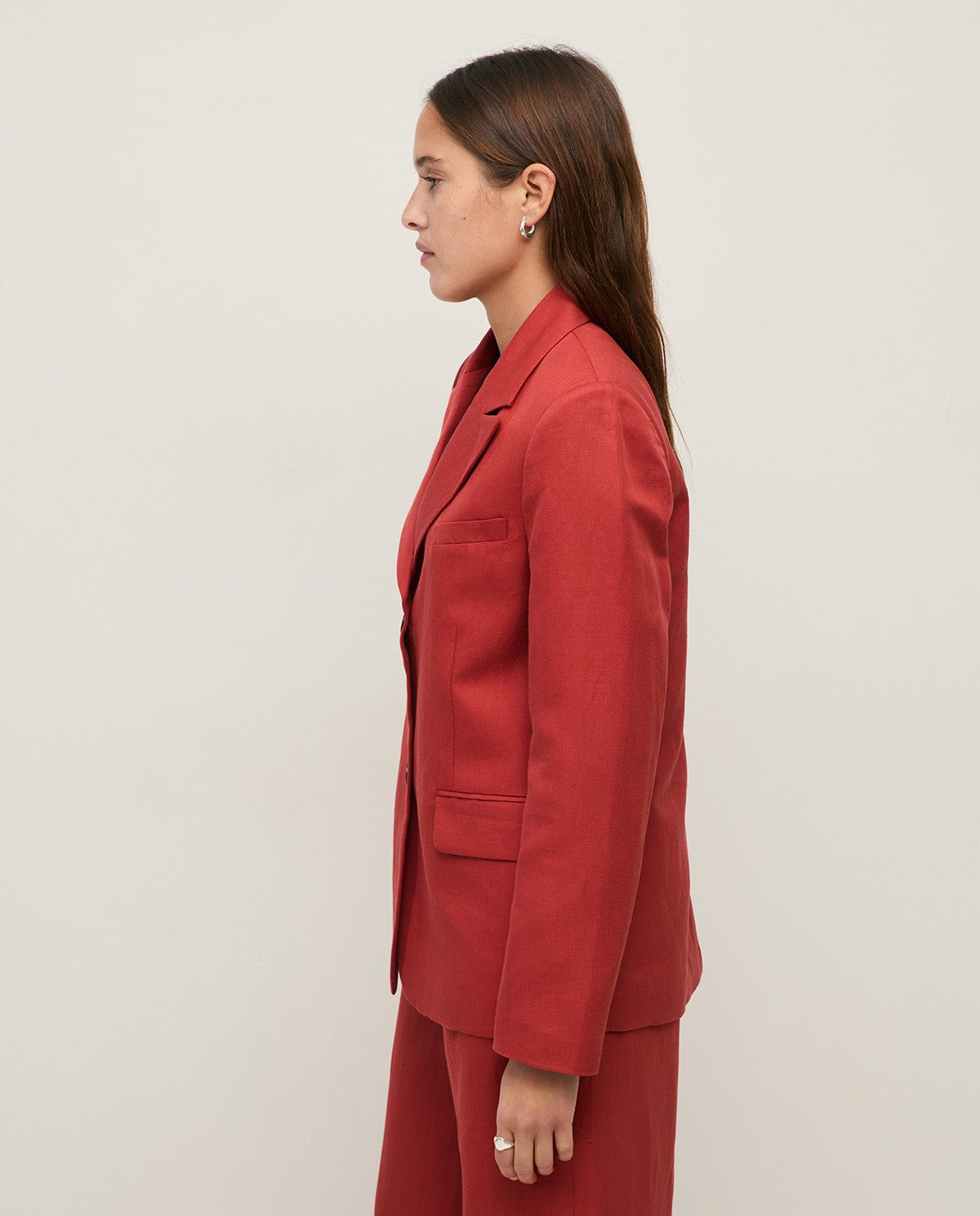 44803 - LINEN-BLEND BLAZER WITH BUTTONS