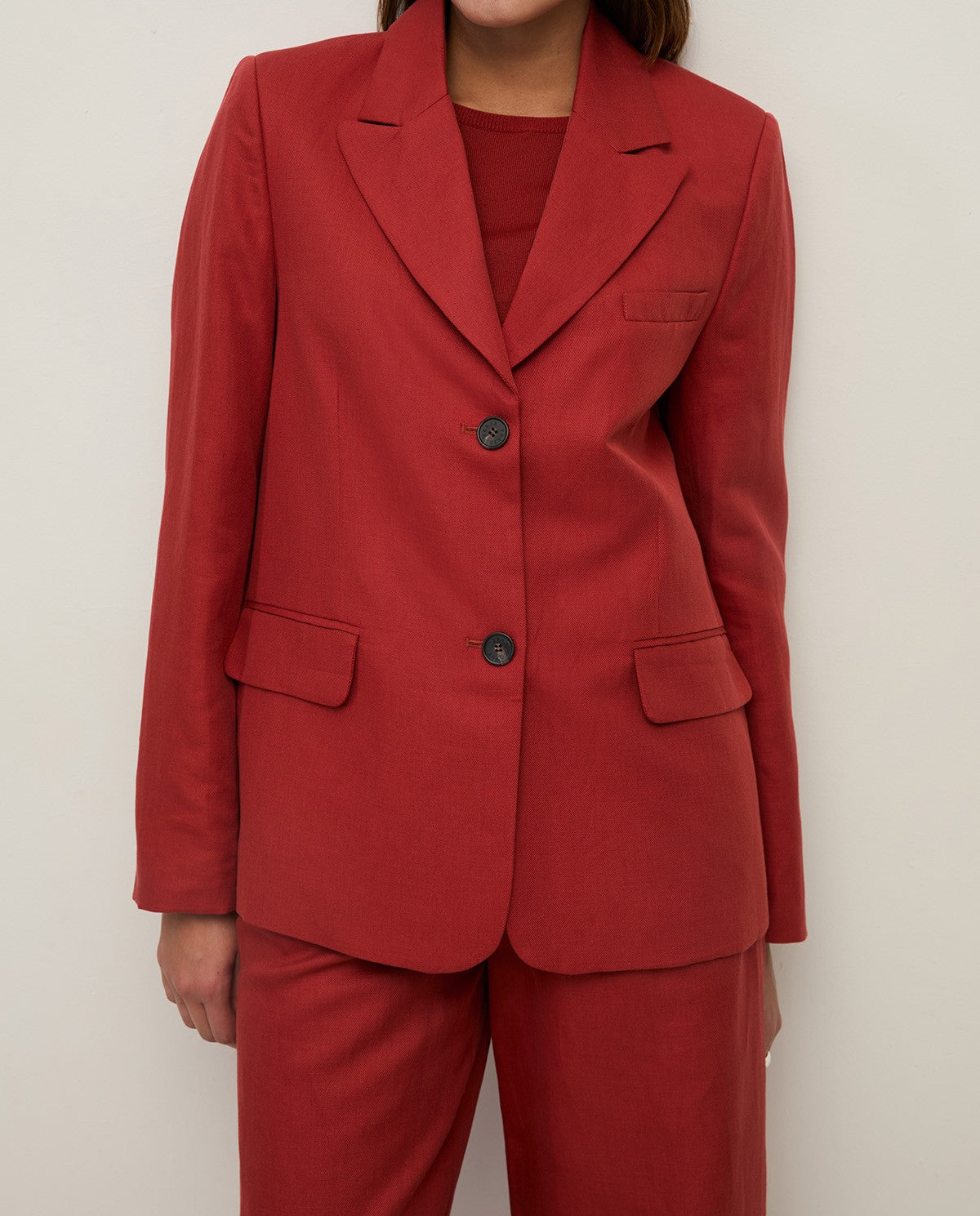 44803 - LINEN-BLEND BLAZER WITH BUTTONS
