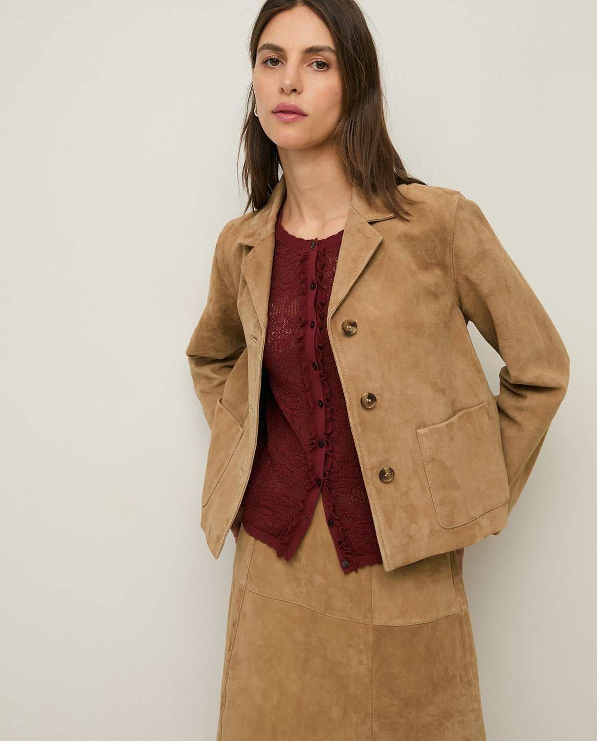 44811 - Suede jacket with lapels