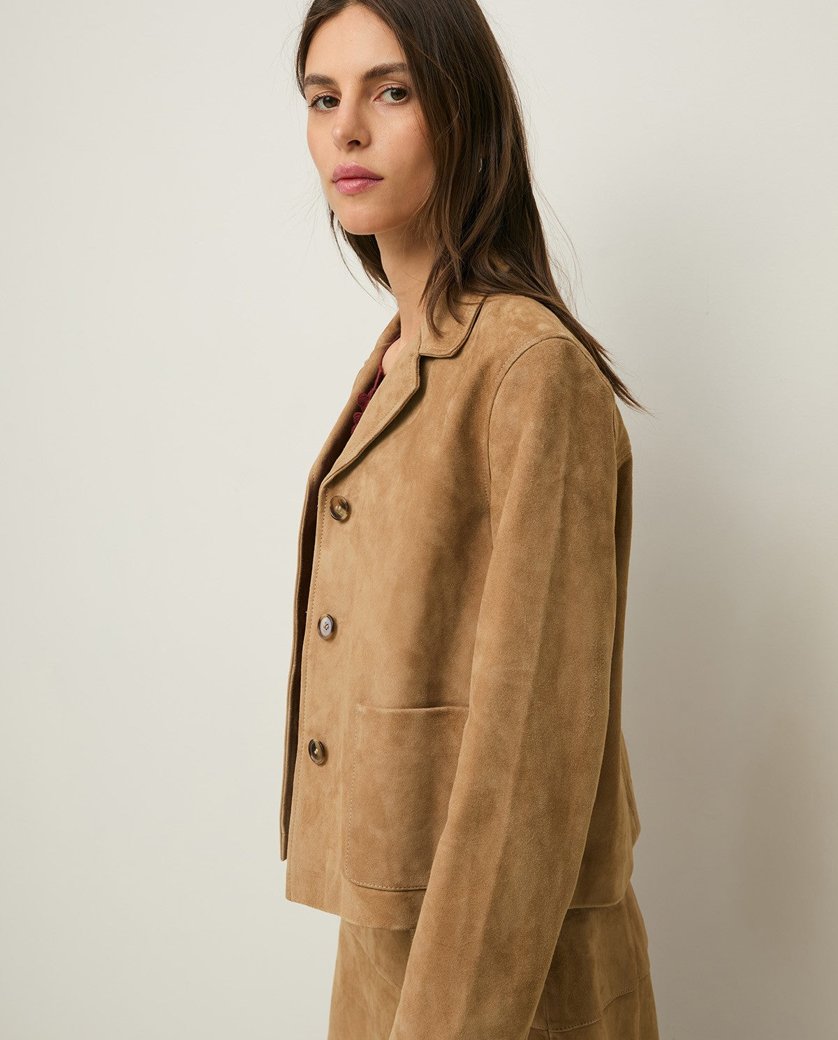 44811 - Suede jacket with lapels