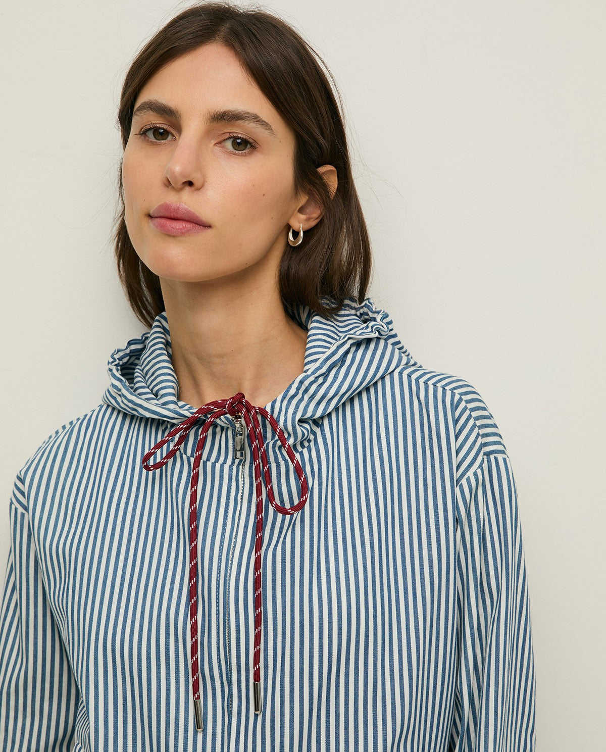 44813 - STRIPED-COTTON HOODED JACKET
