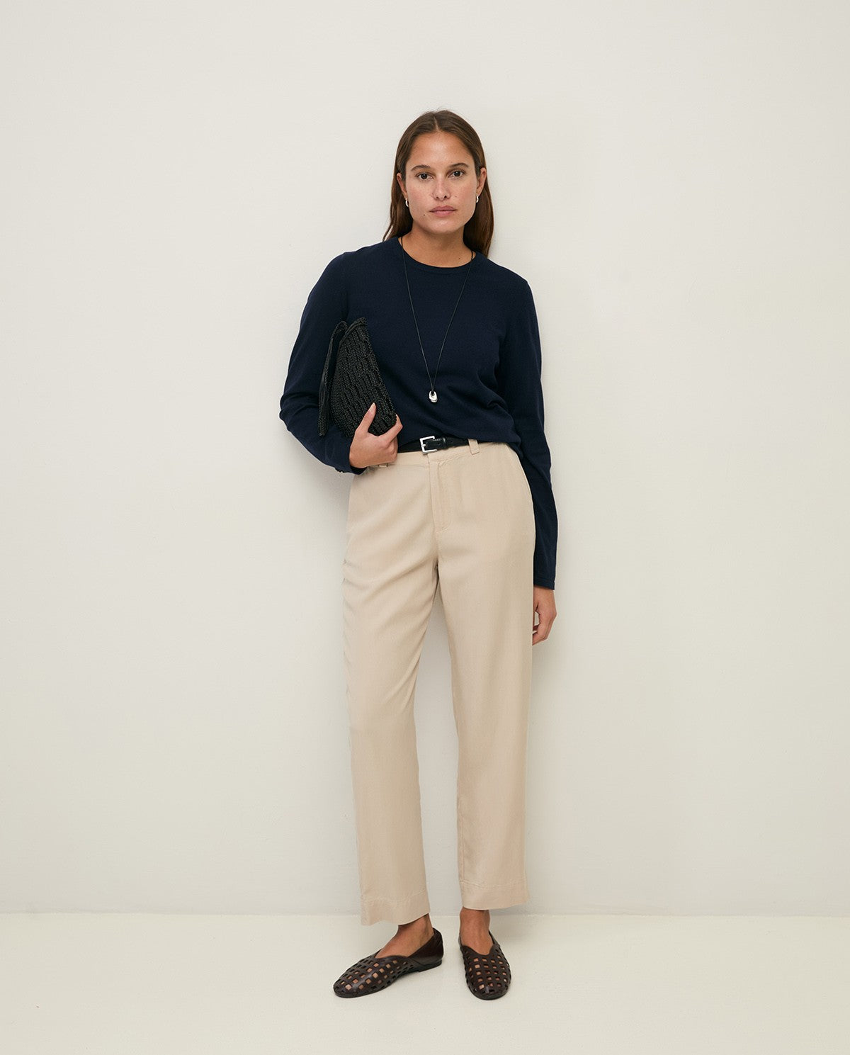44816 - STRAIGHT TENCEL TROUSERS