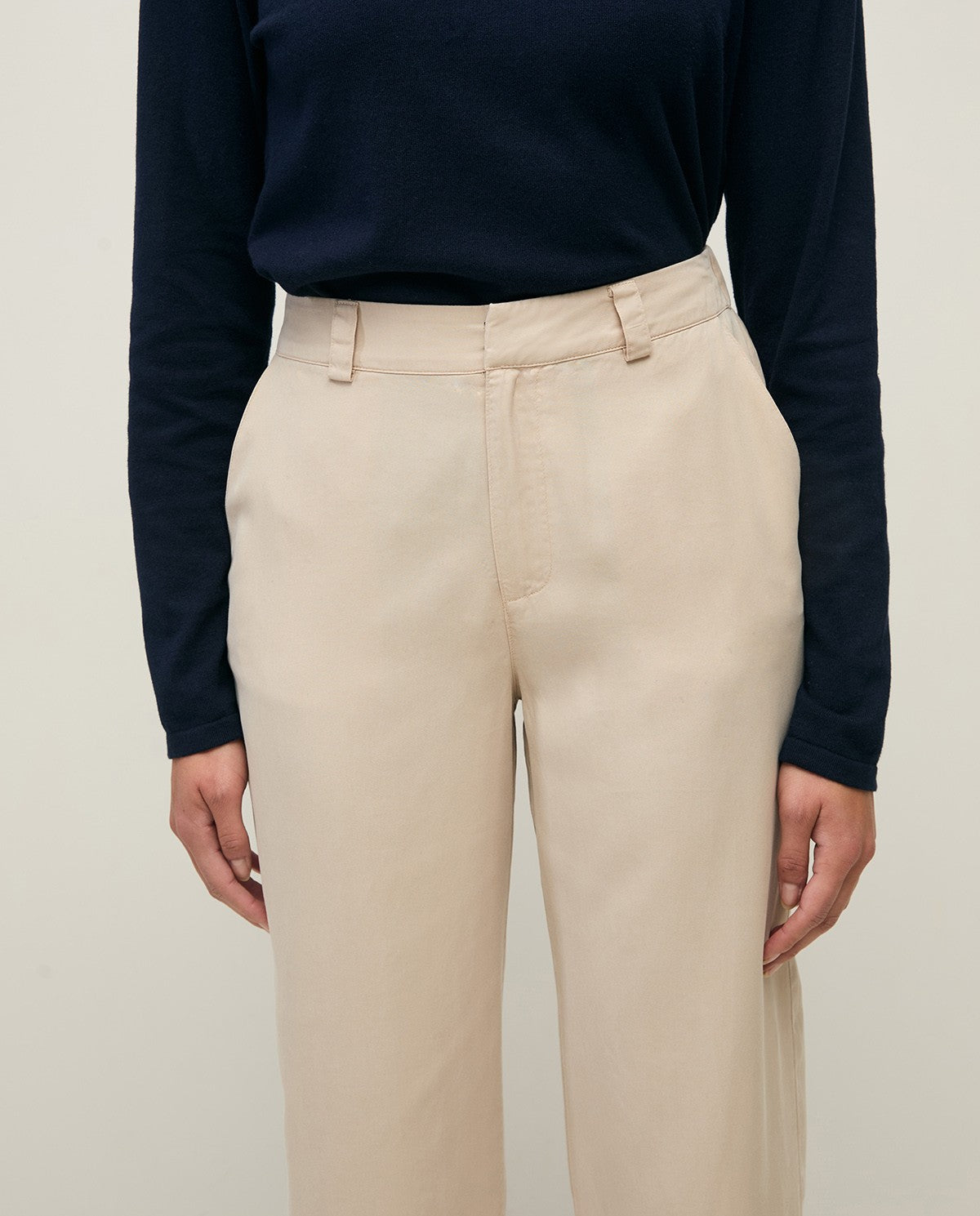 44816 - STRAIGHT TENCEL TROUSERS