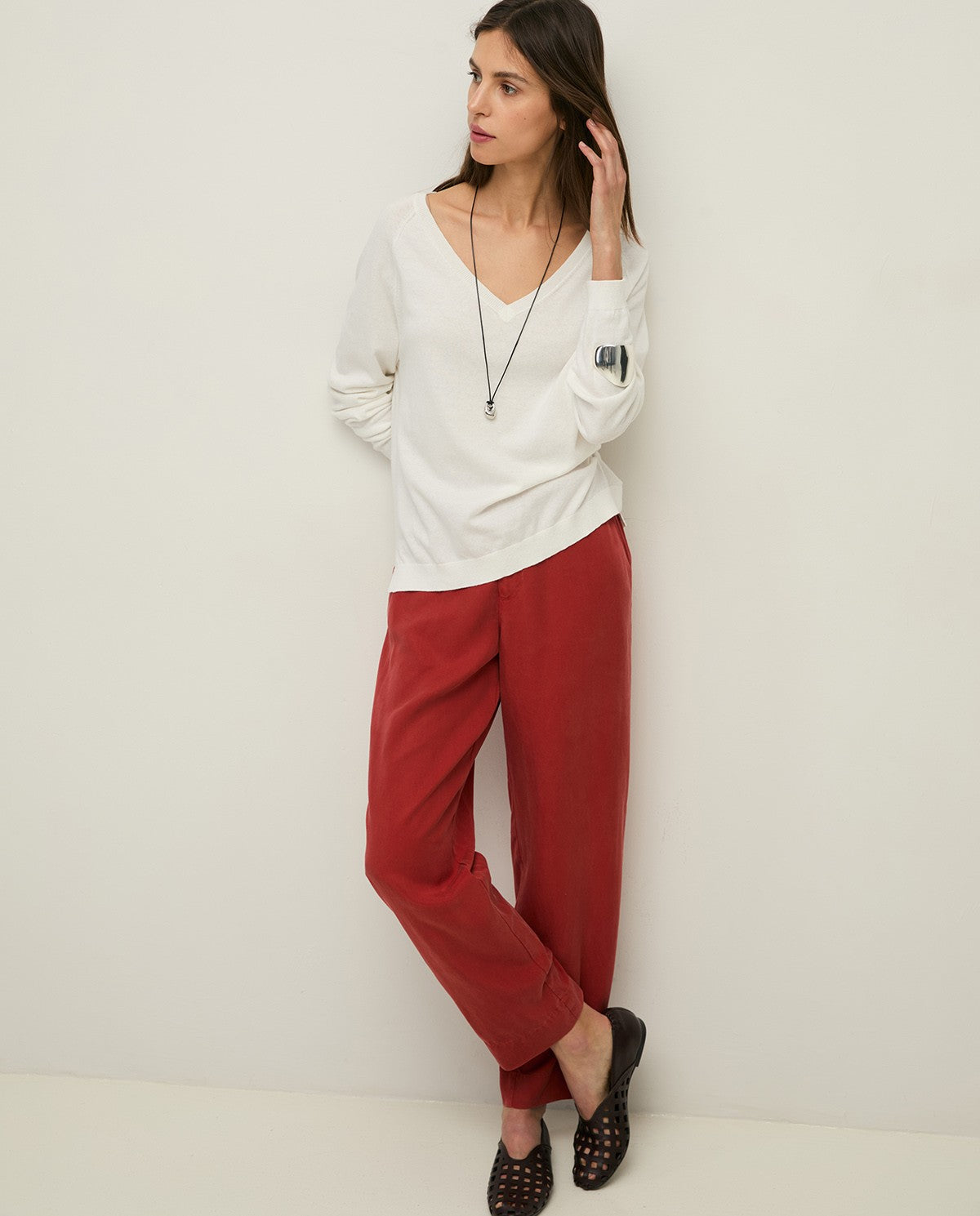 44816 - STRAIGHT TENCEL TROUSERS