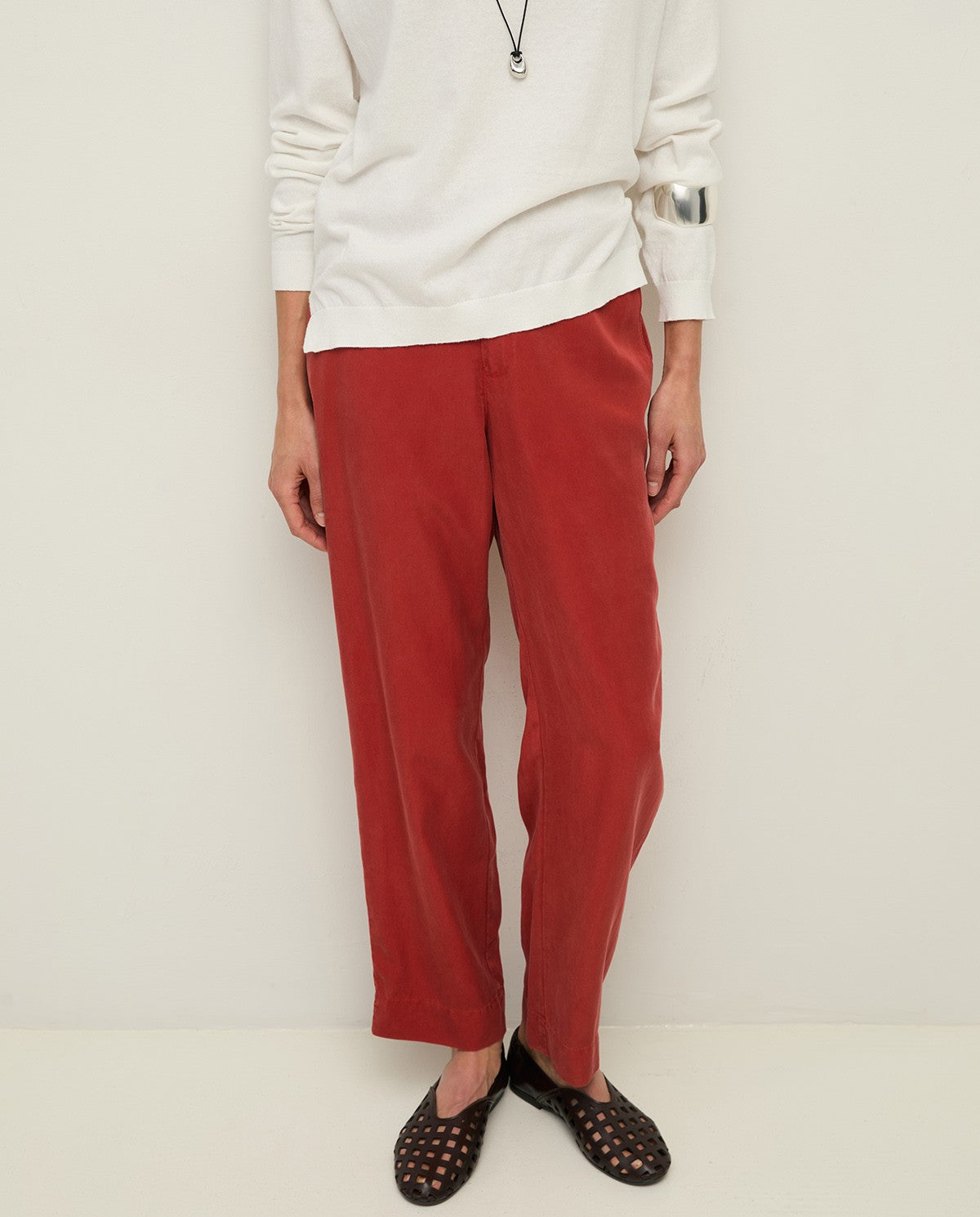 44816 - STRAIGHT TENCEL TROUSERS