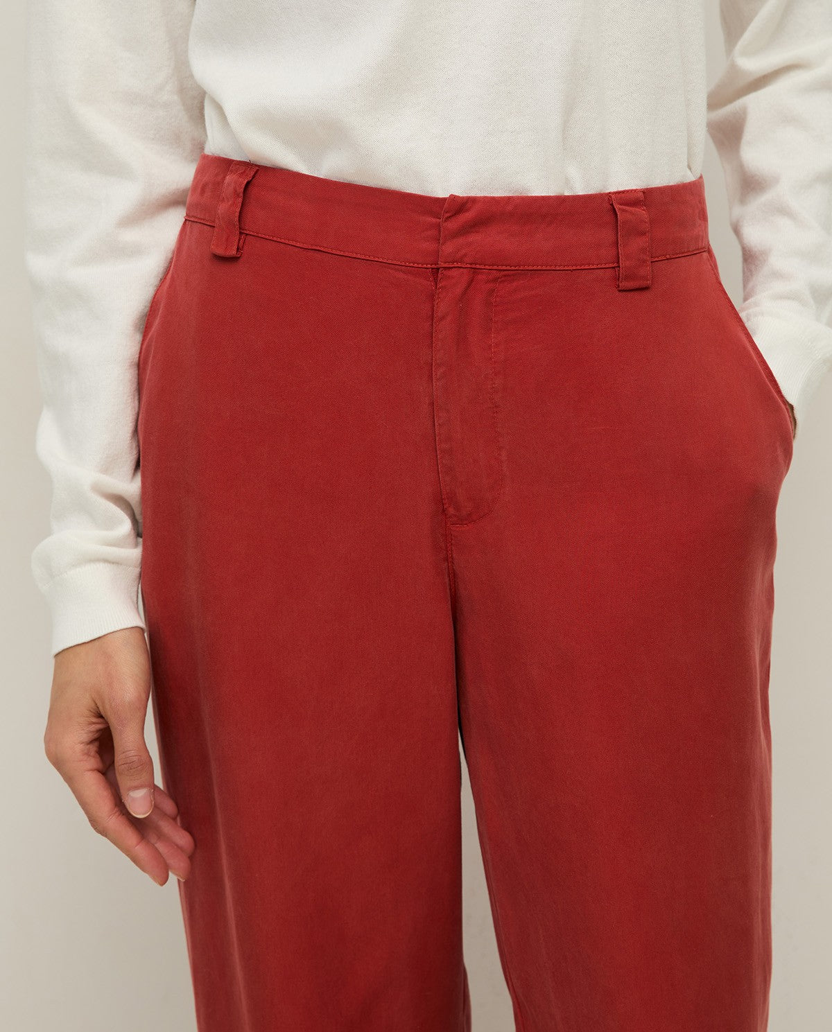 44816 - STRAIGHT TENCEL TROUSERS
