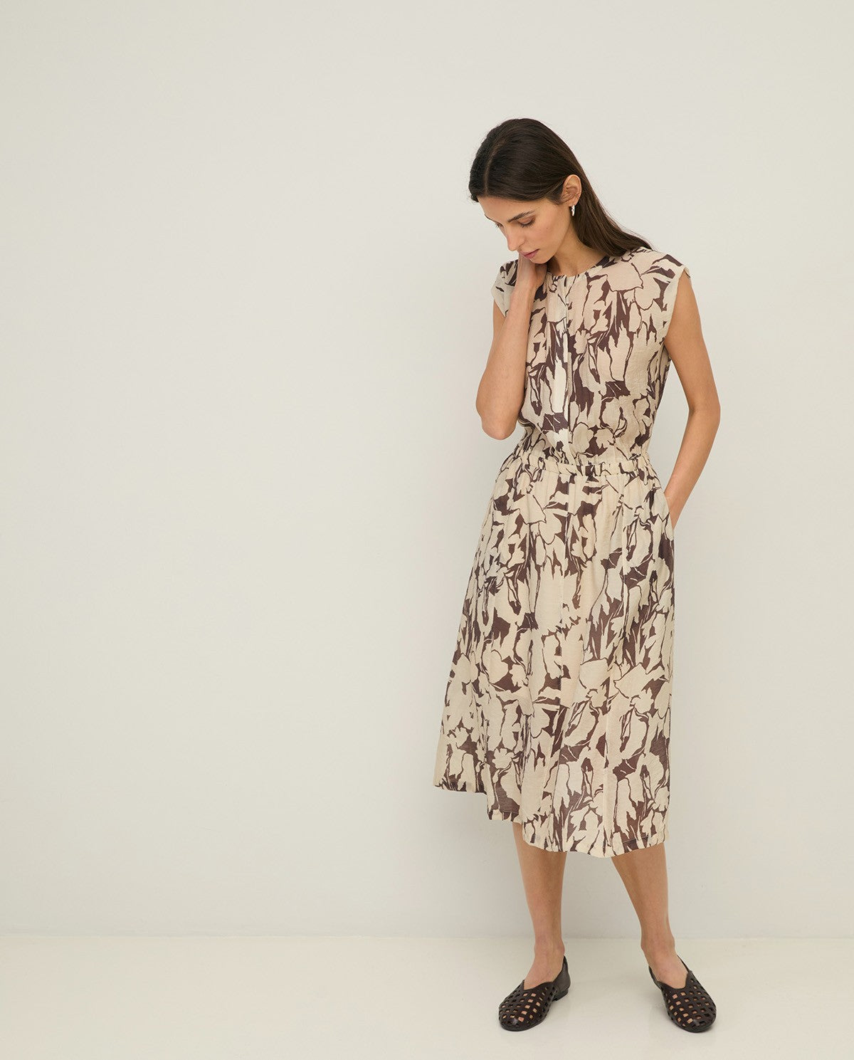 44842 - FLOWY FLORAL CHIFFON DRESS