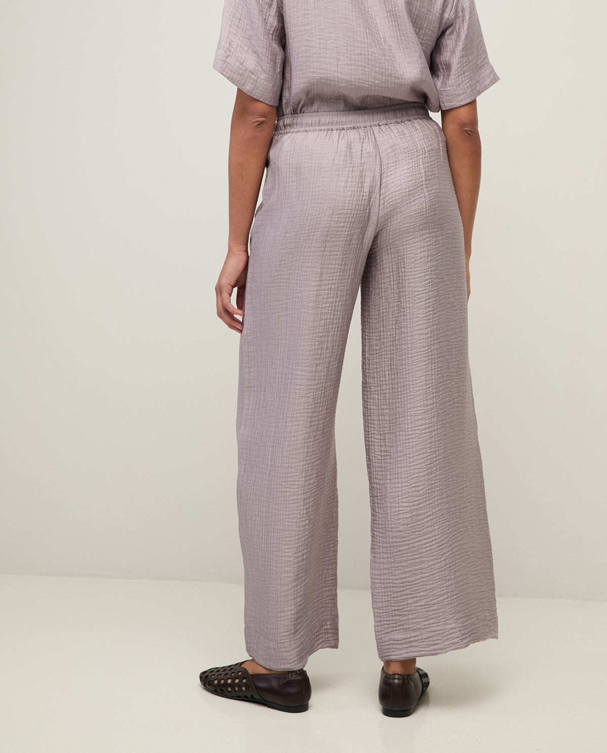 44869 - FLOWY WRINKLE-EFFECT WIDE-LEG TROUSERS