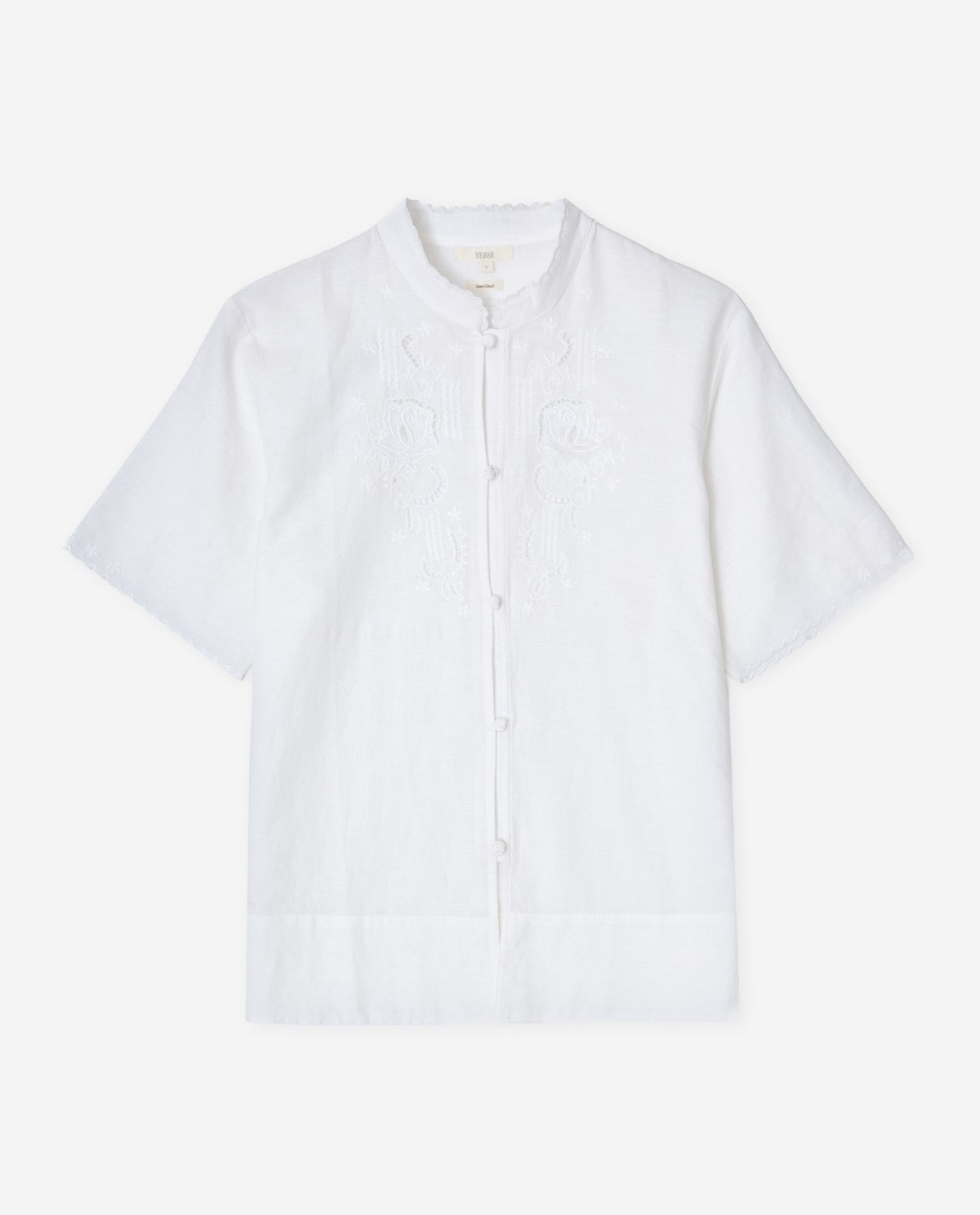 44890 - COTTON-LINEN BLOUSE WITH EMBROIDERY