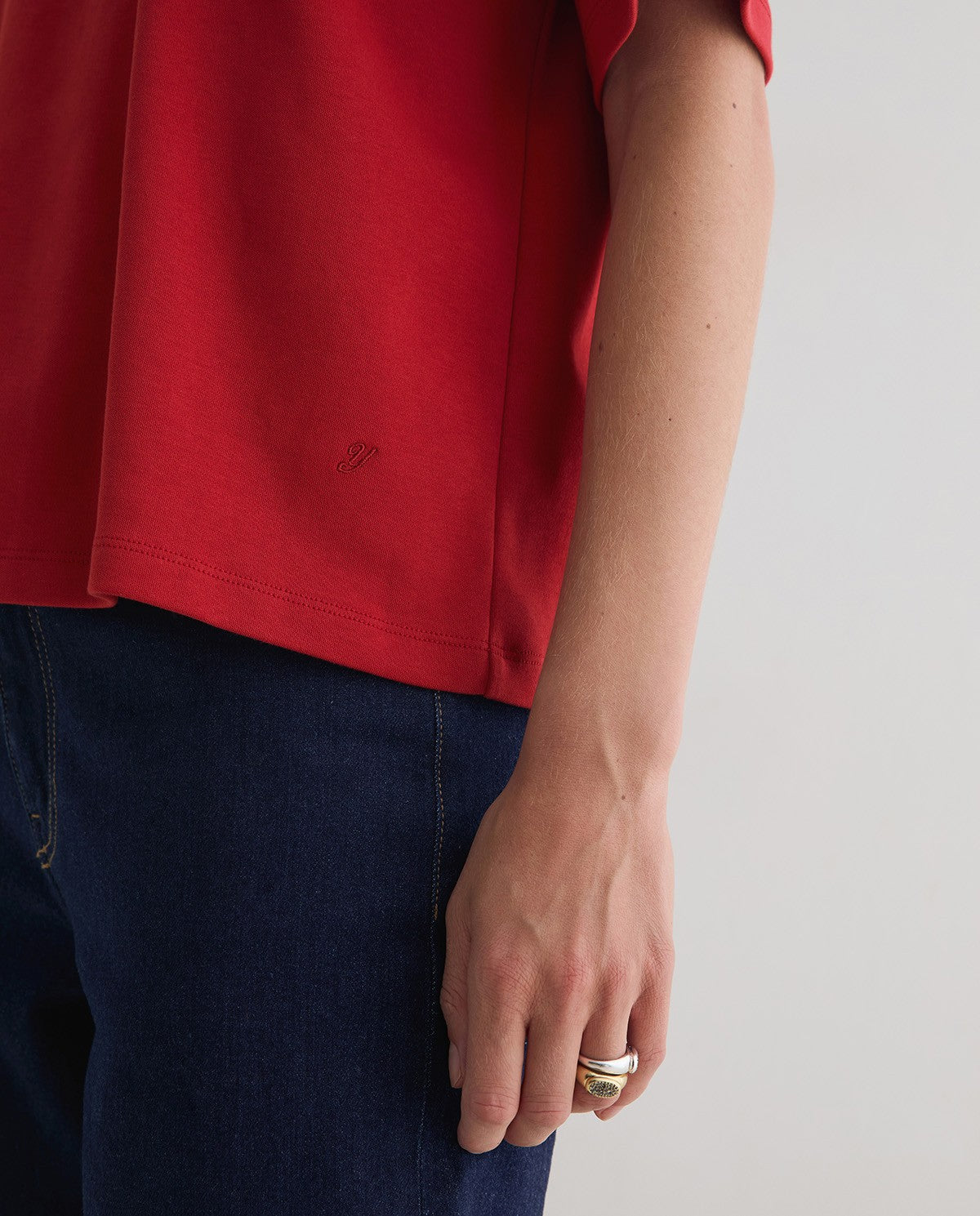 Yerse Basic Short - Sleeved T-Shirt Red
