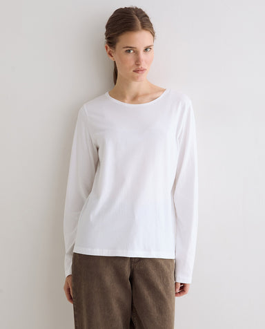 Yerse Basic Long - Sleeve T-Shirt White