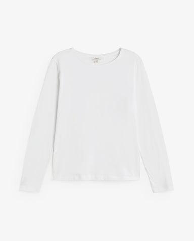 Yerse Basic Long - Sleeve T-Shirt White