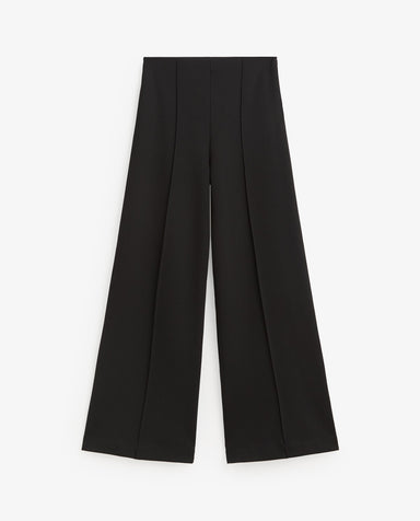 Yerse Knit Pleated Trousers Black