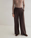 Yerse Wide - Leg Knit Trousers Chocolate
