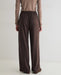 Yerse Wide - Leg Knit Trousers Chocolate
