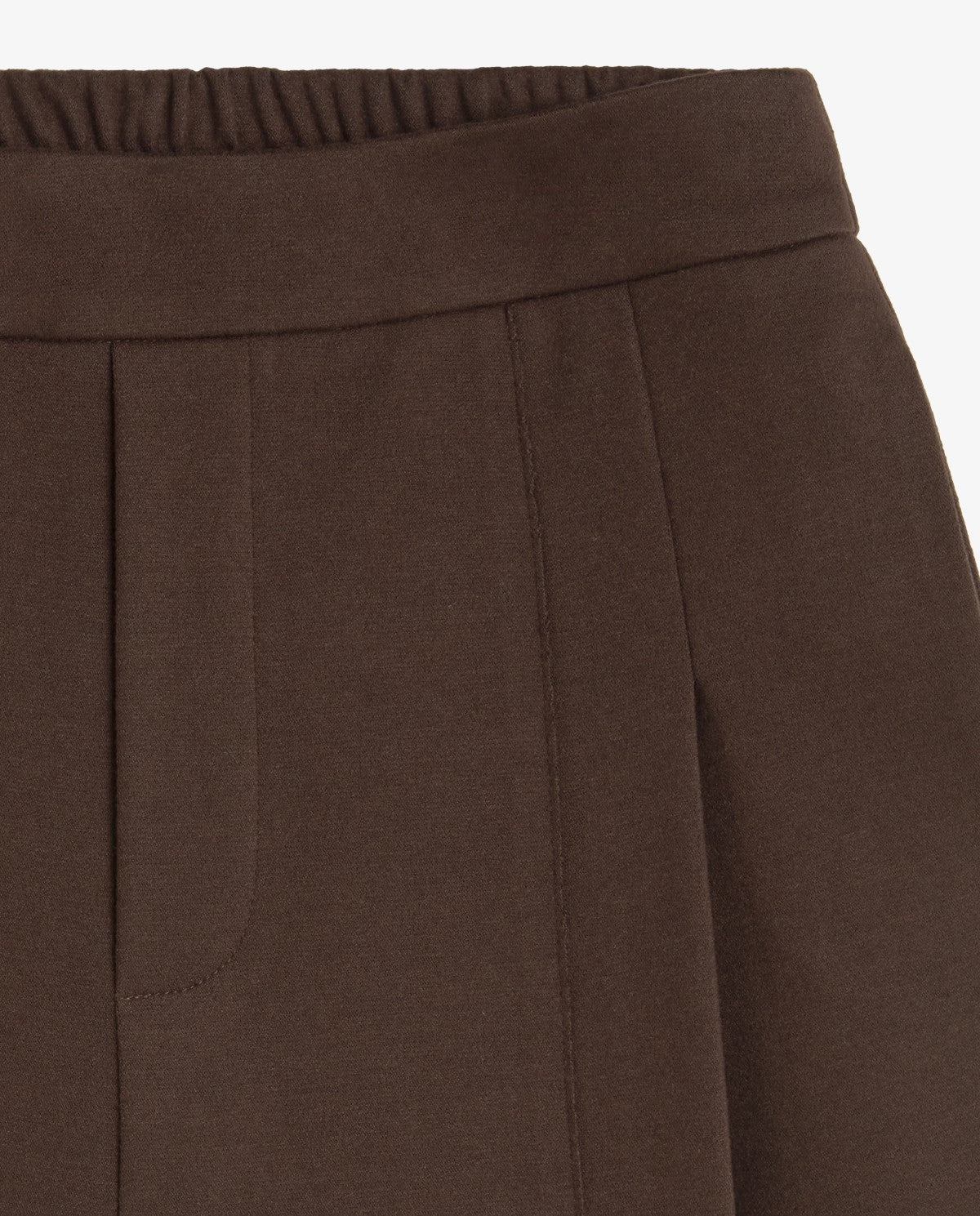 Yerse Wide - Leg Knit Trousers Chocolate