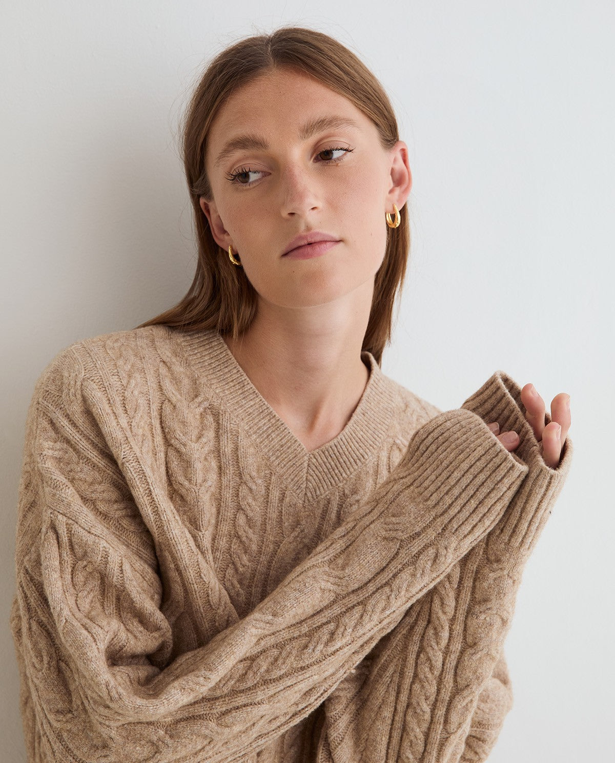 Yerse Woven Knit Sweater Stone Grey