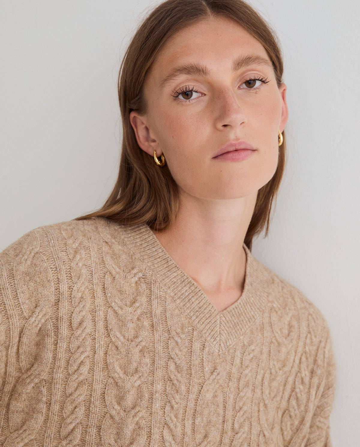 Yerse Woven Knit Sweater Stone Grey