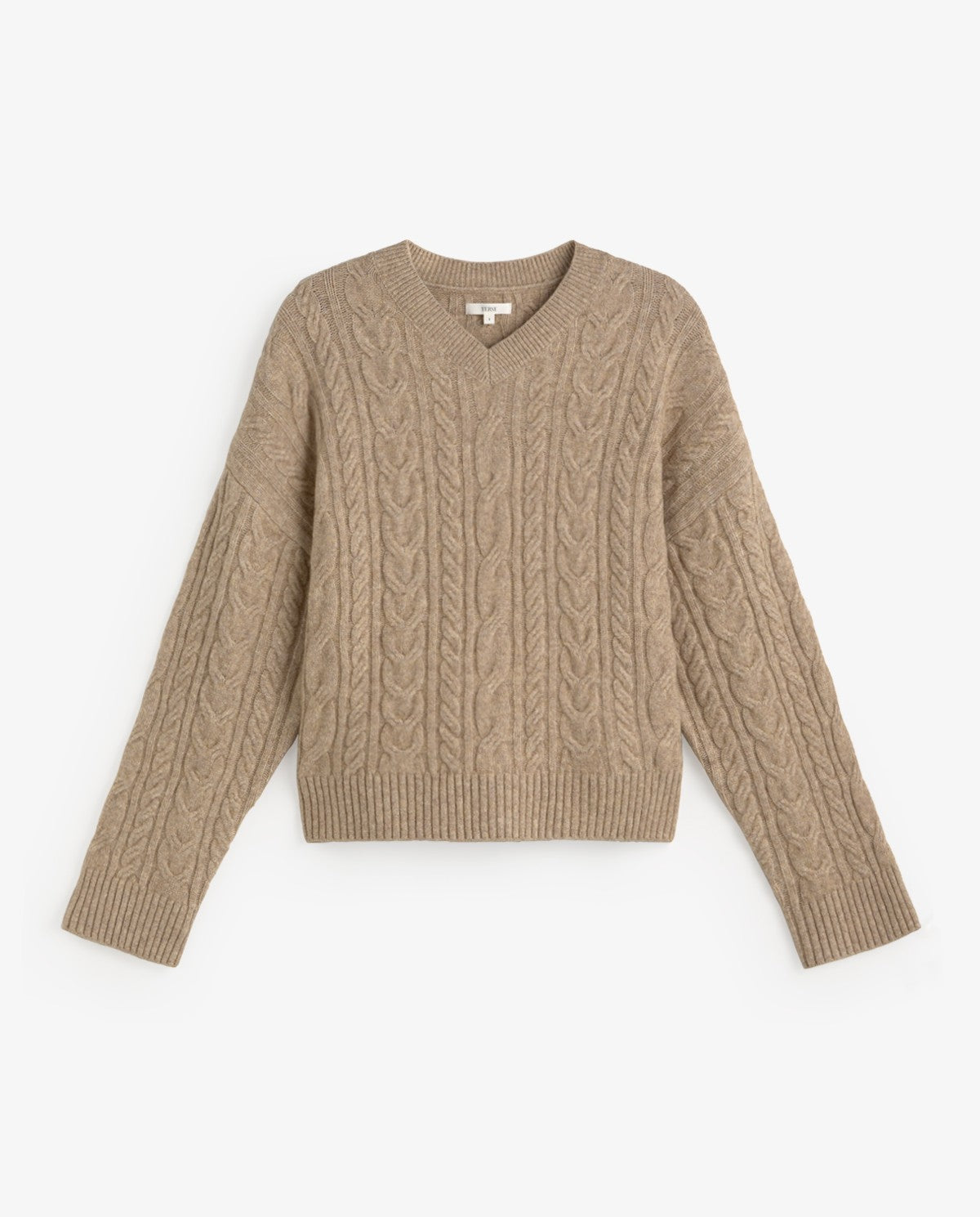 Yerse Woven Knit Sweater Stone Grey