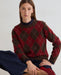 Yerse Diamond Sweater Brown - Red