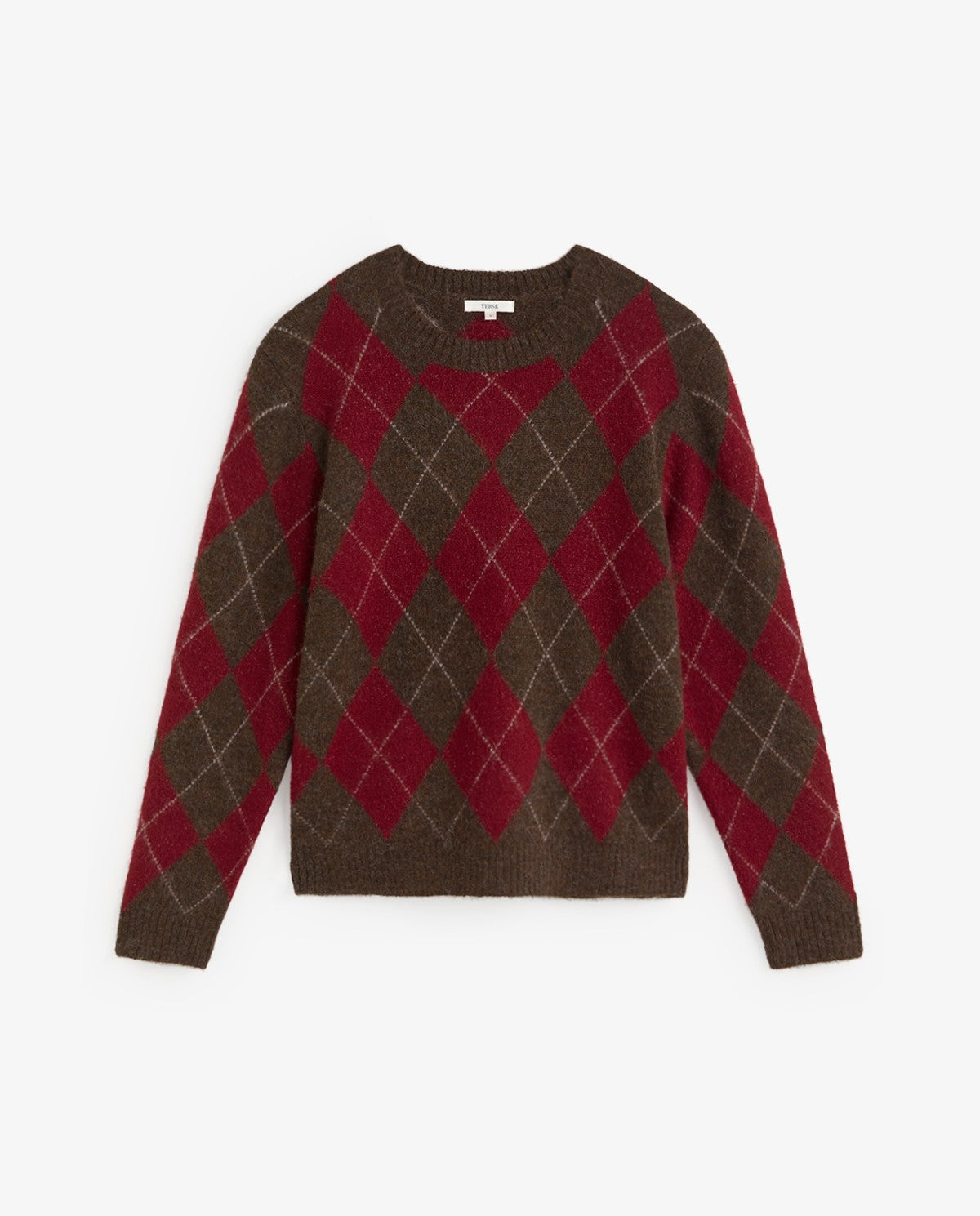 Yerse Diamond Sweater Brown - Red