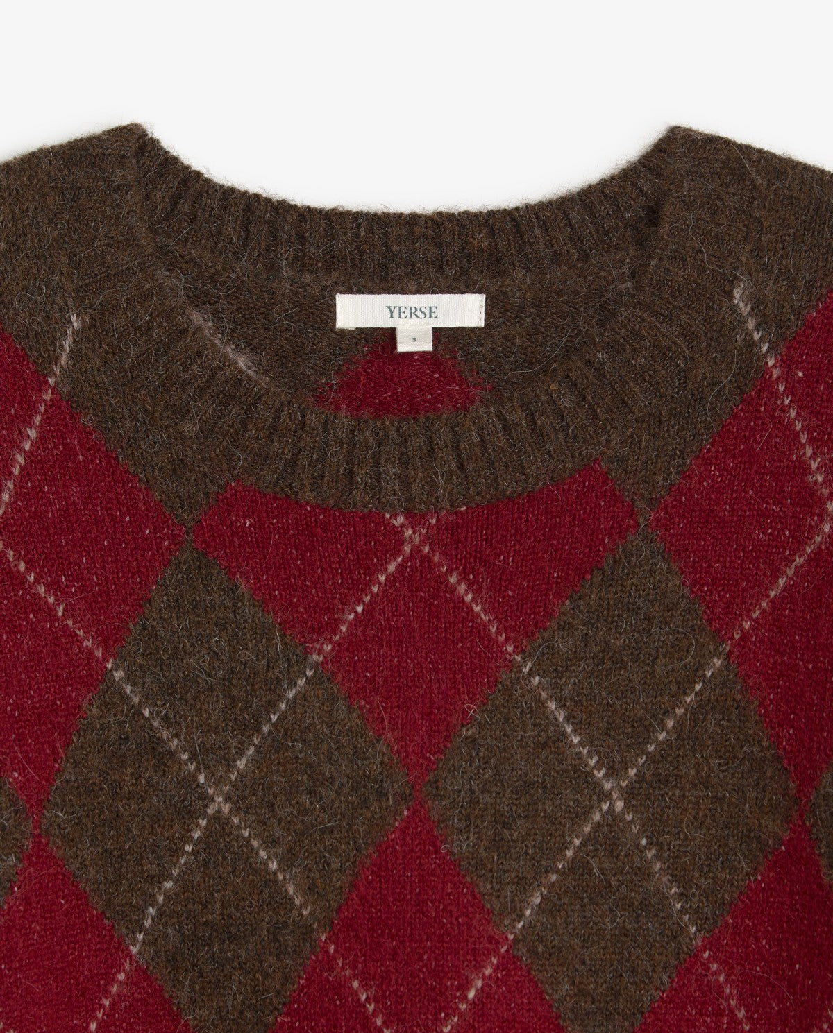 Yerse Diamond Sweater Brown - Red