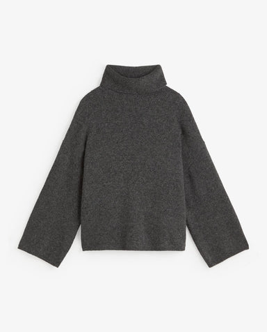 Yerse Oversize High - Neck Sweater Grey