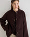 Yerse Handmade Coat With Removable Scarf Chocolate
