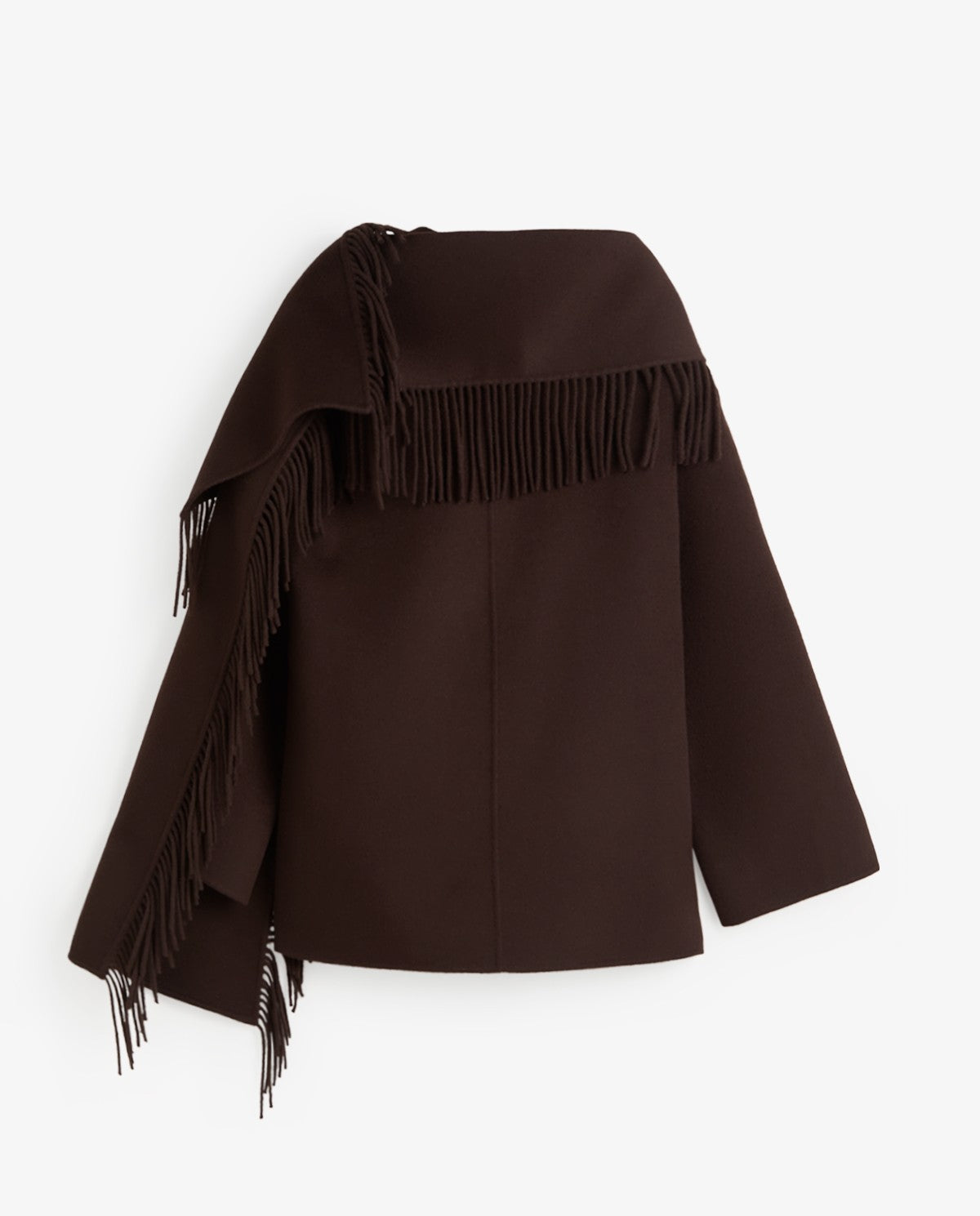 Yerse Handmade Coat With Removable Scarf Chocolate