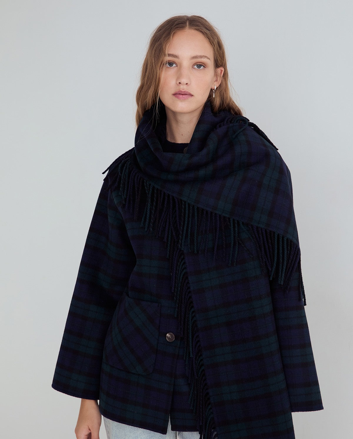 Yerse Handmade Coat With Removable Scarf