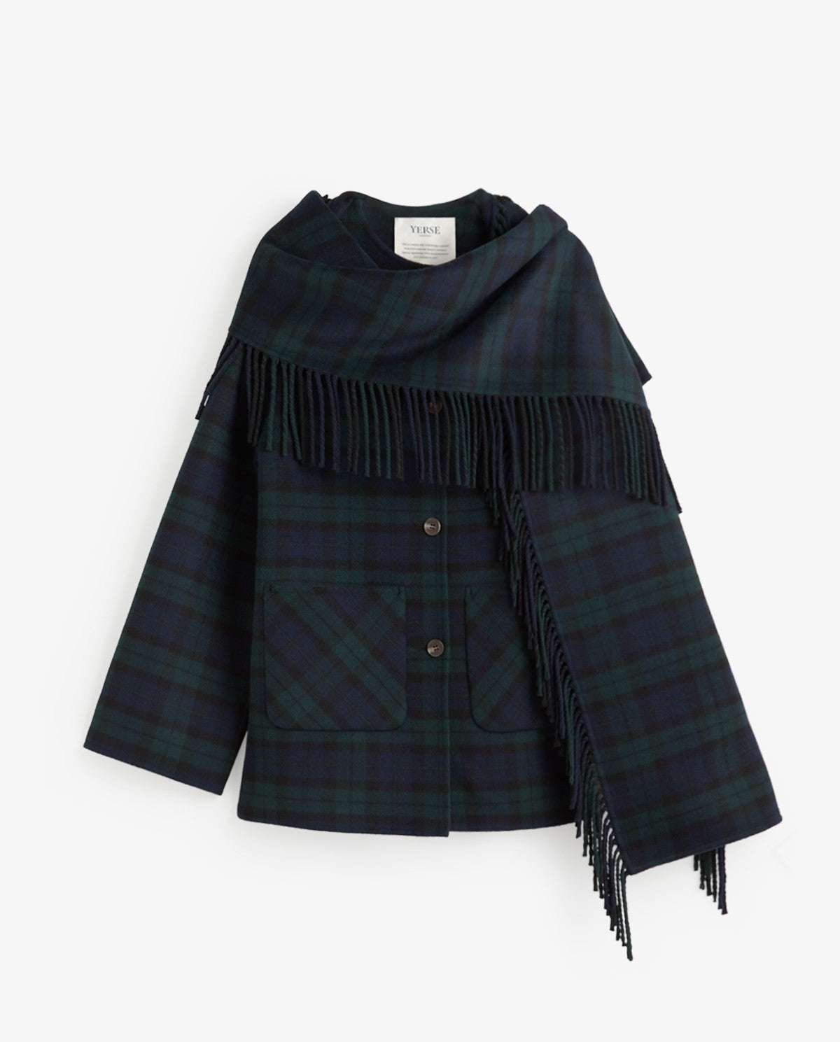 Yerse Handmade Coat With Removable Scarf