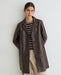 Yerse Leather Midi Coat Dark Brown