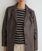Yerse Leather Midi Coat Dark Brown