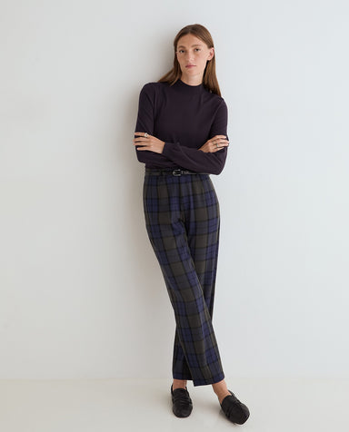 Yerse Check Straight Suit Trousers