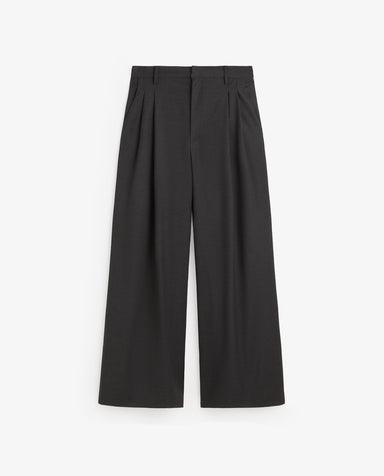 Yerse Structured Wide-Leg Suit Trousers Grey