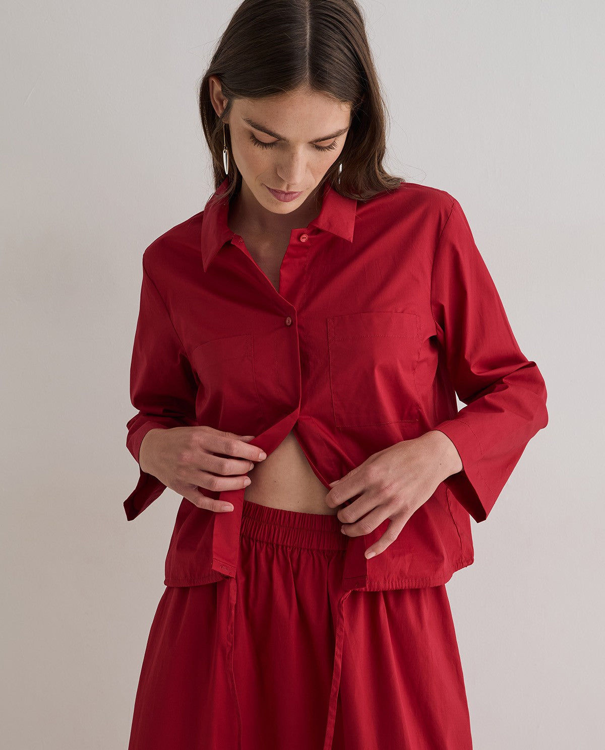 Yerse Poplin Shirt Red