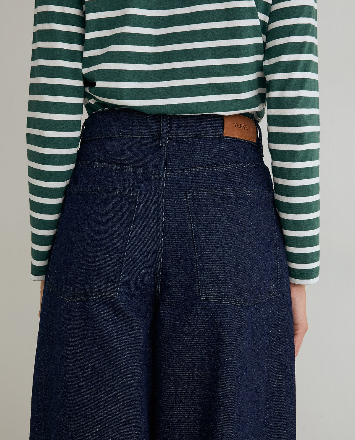 Yerse Barrel - Leg Denim Trousers Dark Blue