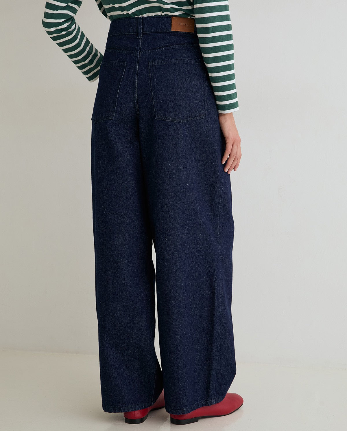 Yerse Barrel - Leg Denim Trousers Dark Blue