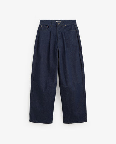 Yerse Barrel - Leg Denim Trousers Dark Blue