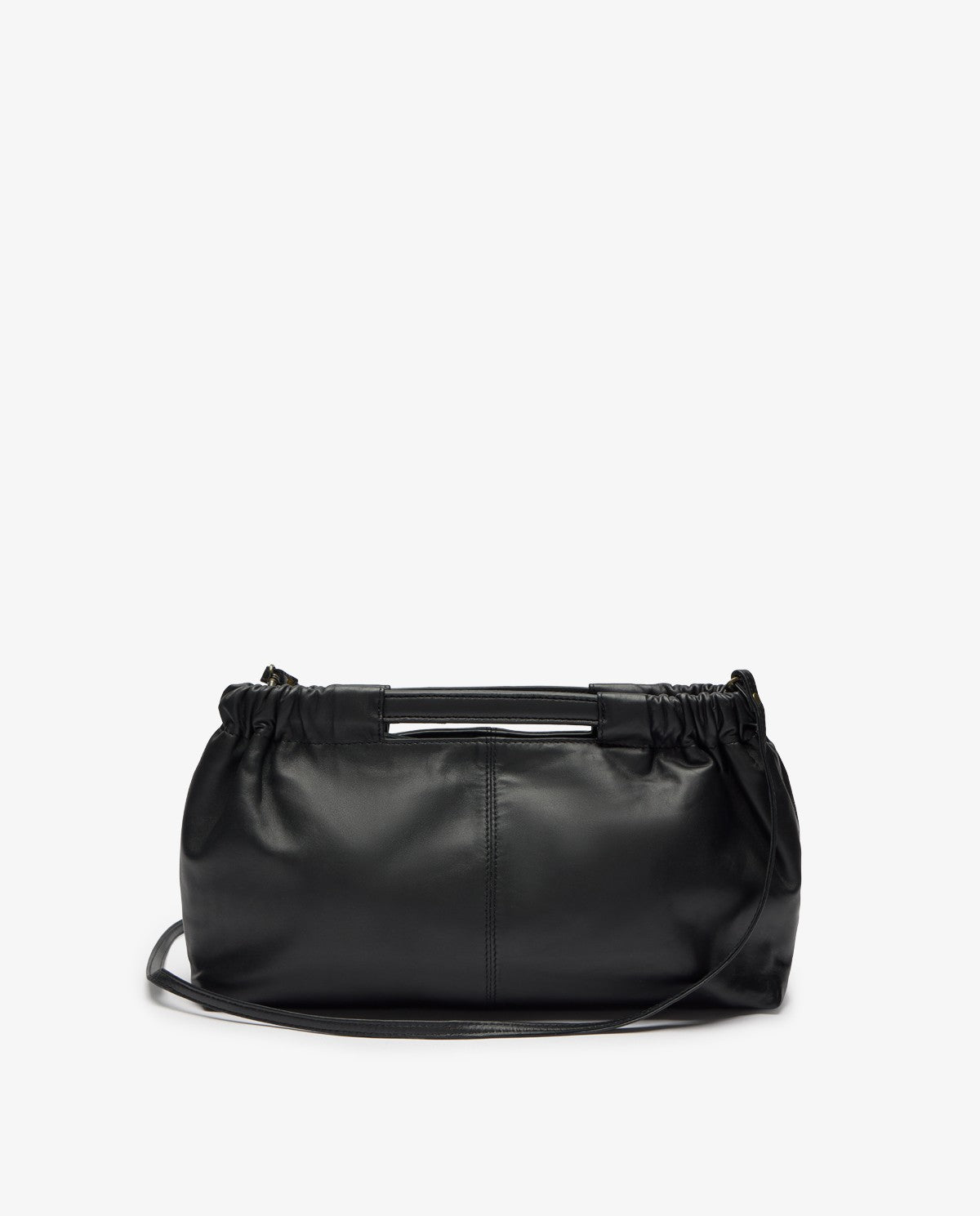 Yerse Gathered Leather Bag Black