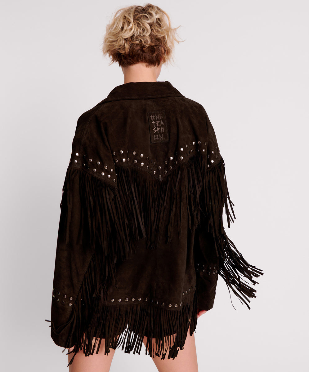 GOTHIC RODEO FRINGED SUEDE STUDDED JACKET SKU: 26189