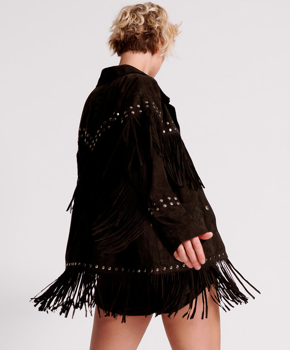 GOTHIC RODEO FRINGED SUEDE STUDDED JACKET SKU: 26189