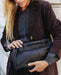 Yerse Gathered Leather Bag Black