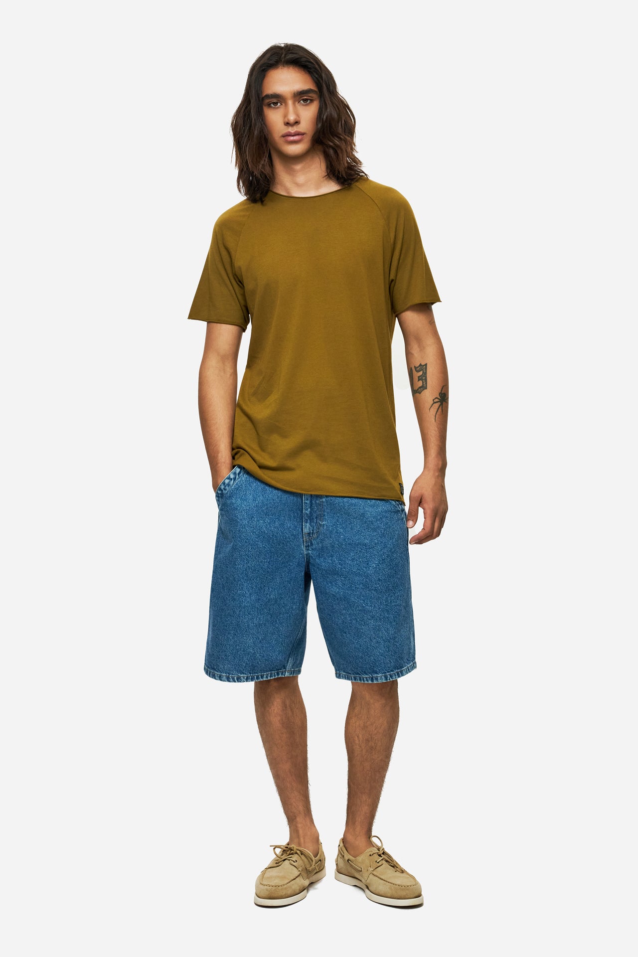 DLMB000121 - DENIM BERMUDA - ACID BLUE