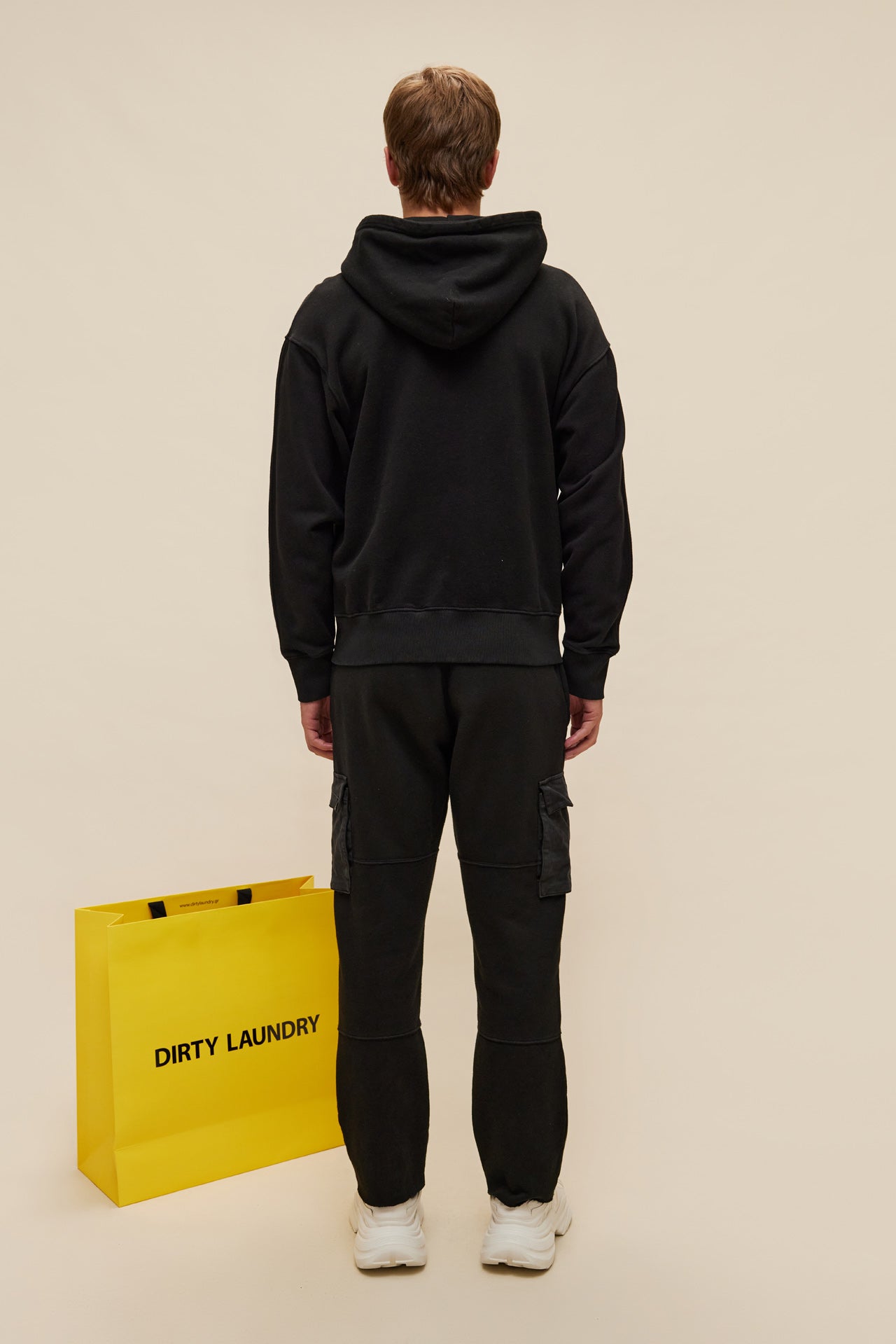 Cotton Hoodie with Pockets BLACK DLMF000153