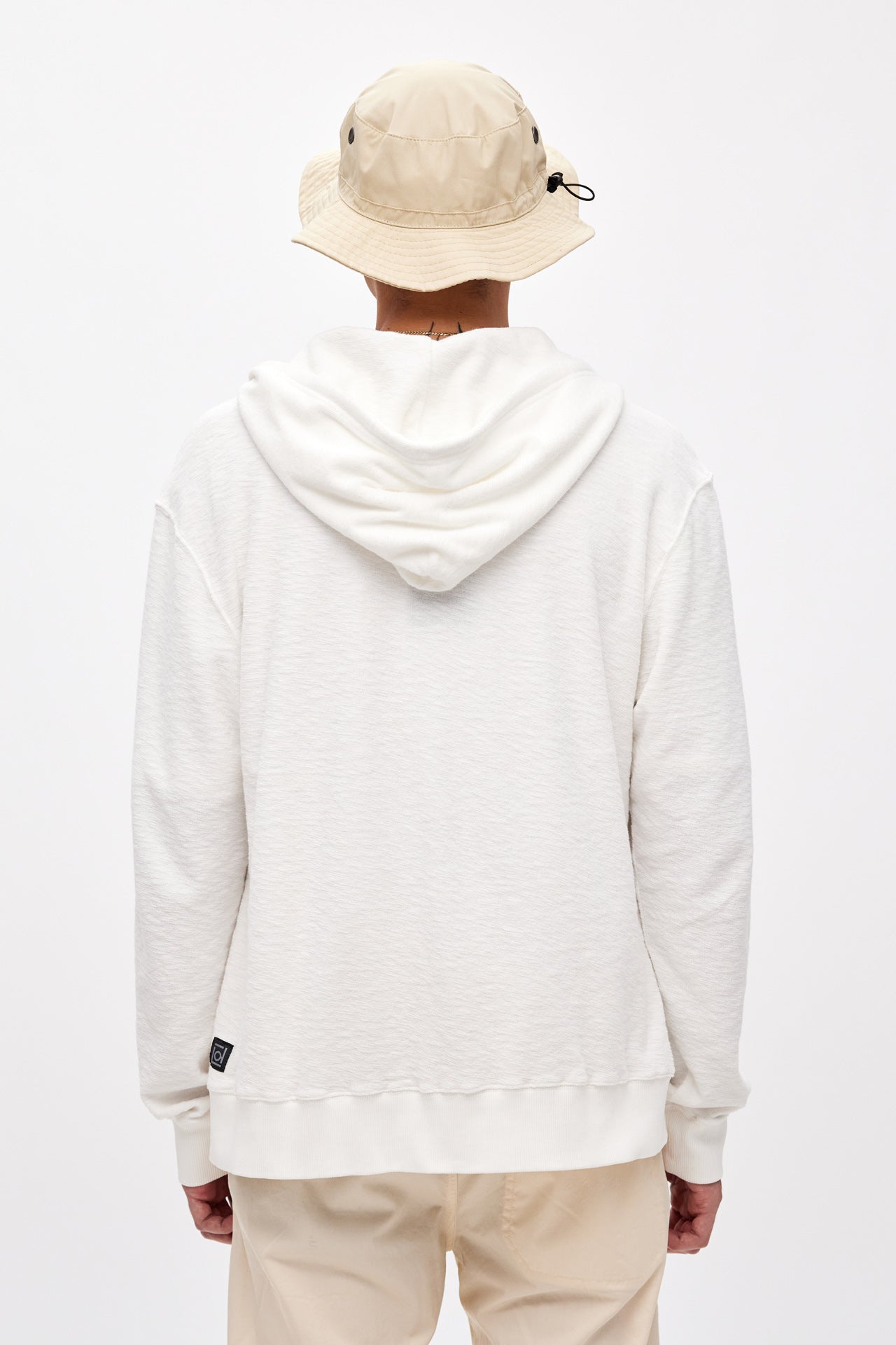 Cotton Hooded Cardigan WHITE