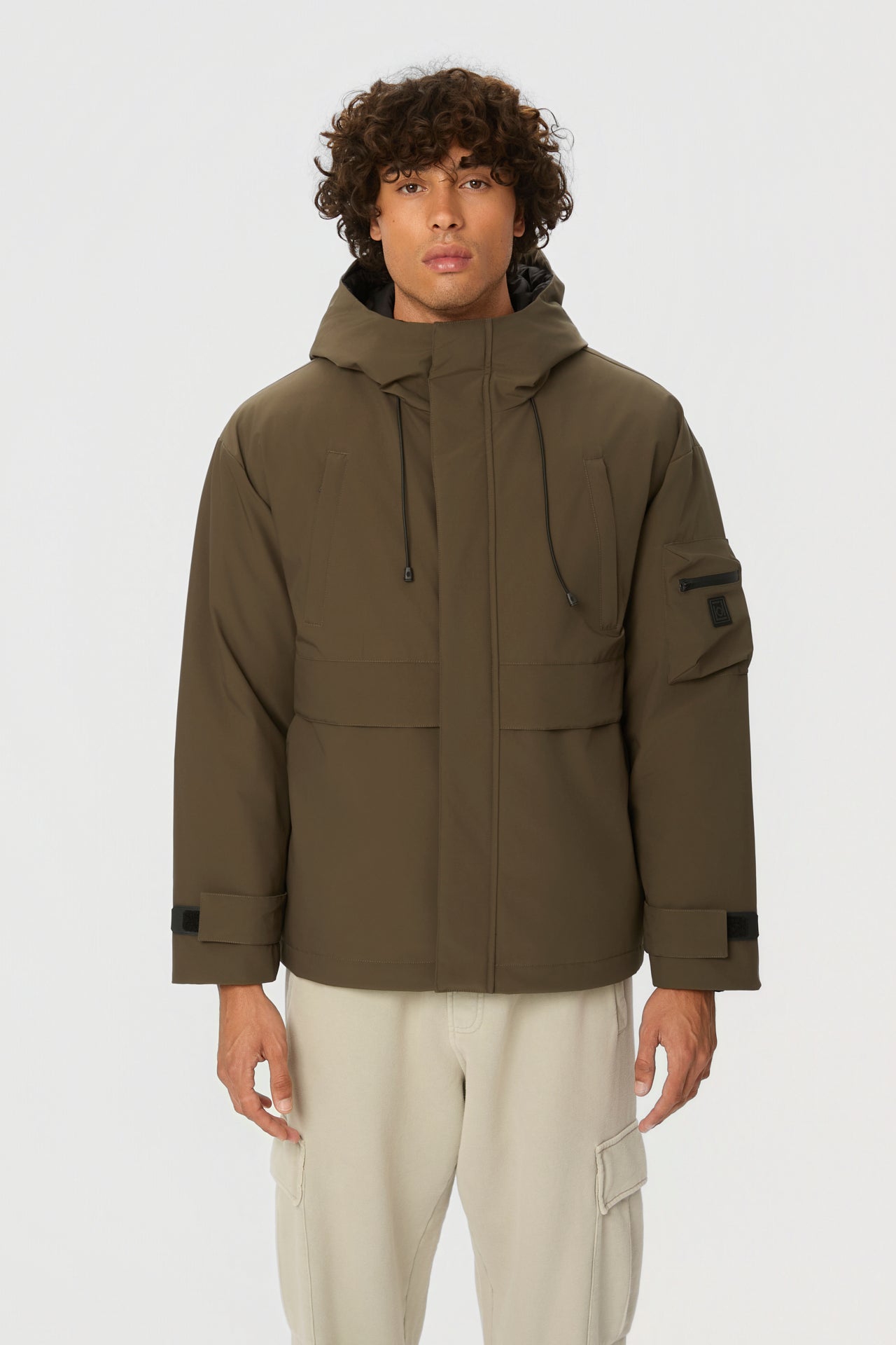 DLMJ000079 - Hooded Jacket in Regular Fit -Khaki-